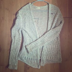 Hollister tan mesh cardigan